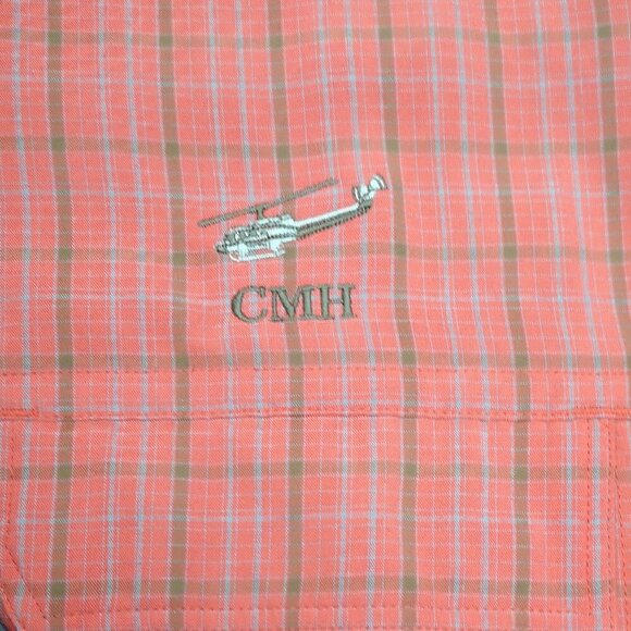 The North Face Men's Size Small Red, Brown, & Blue Plaid Short Sleeve Shirt - Picture 6 of 10